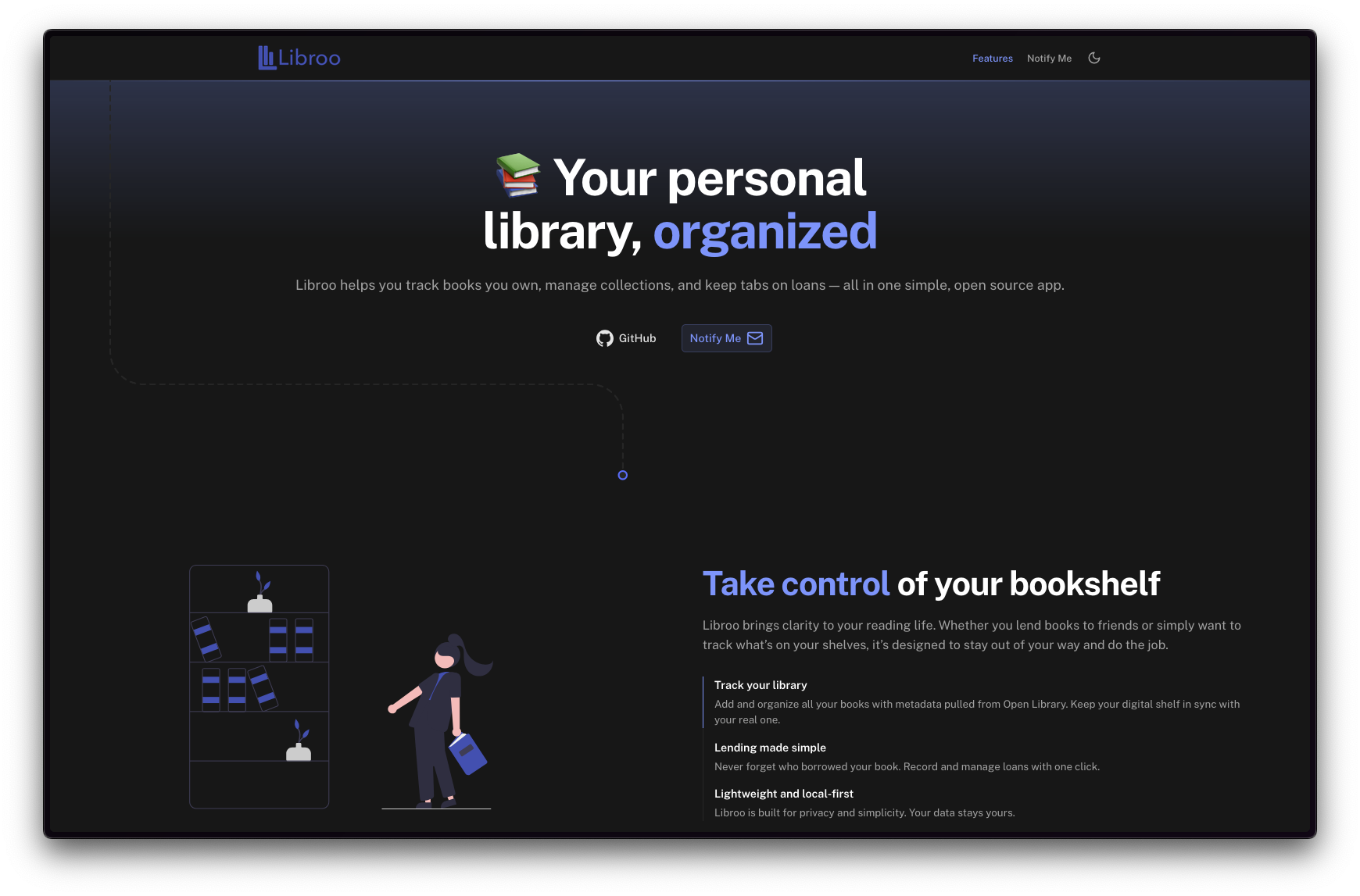 Libroo Landing Page Screenshot